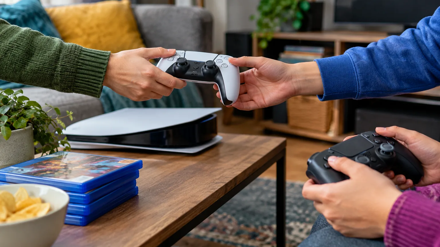 Illustrative image: console game sharing